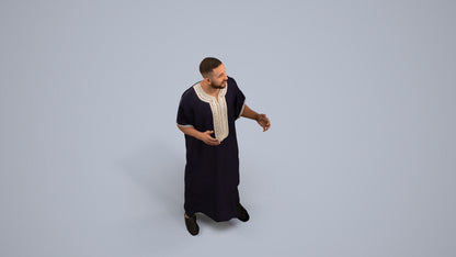 realistic 3D human man standing, archviz people FBX OBJ for Blender, back view render