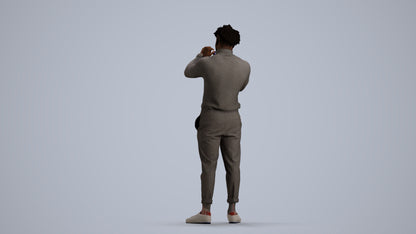 photogrammetry 3D man casual standing, realistic human model archviz FBX, front view render