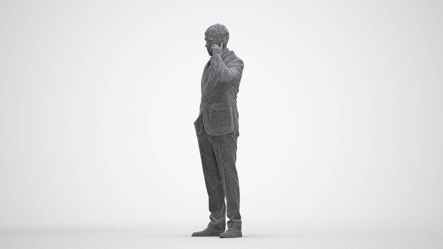 3D people model man business, scanned human for 3ds Max rendering, three-quarter front view render
