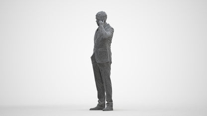3D people model man business, scanned human for 3ds Max rendering, three-quarter front view render