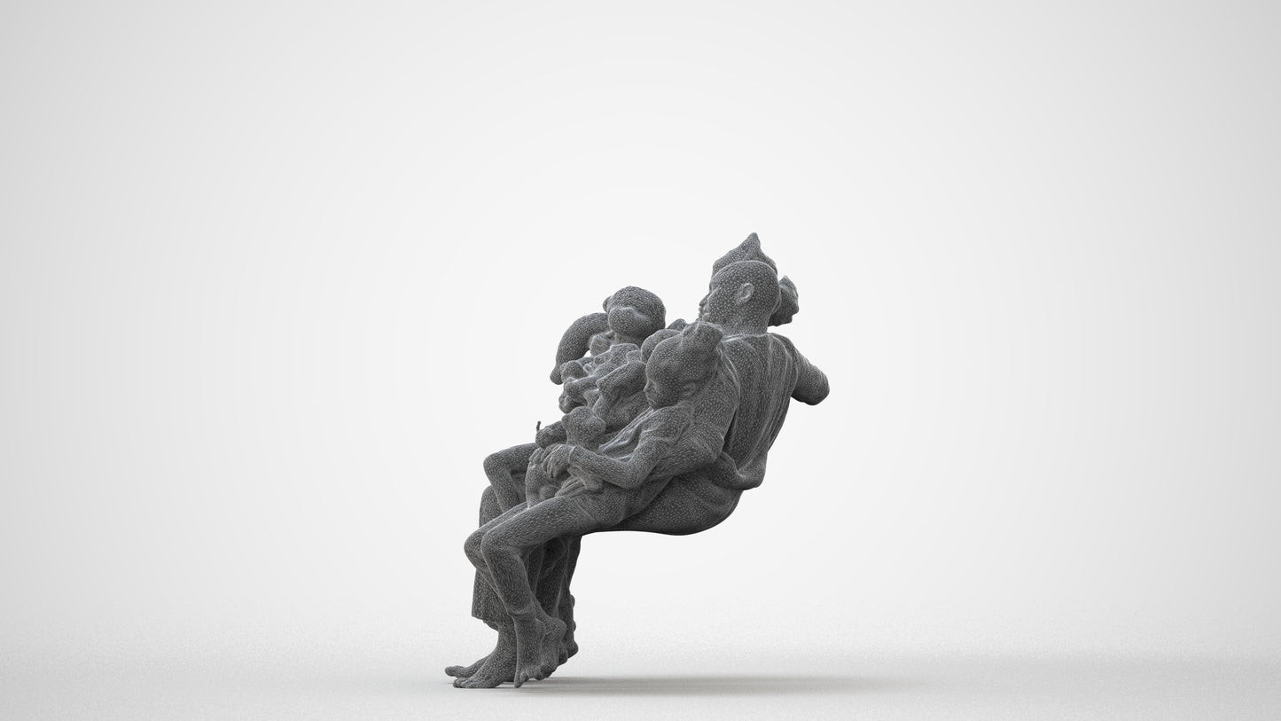 scanned 3D girl casual kids, photogrammetry people for Enscape and V-Ray, square thumbnail