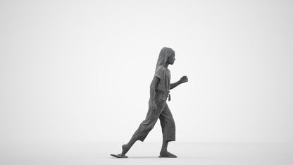 realistic 3D people girl kids, render-ready for V-Ray and Corona, FBX OBJ, wireframe side view