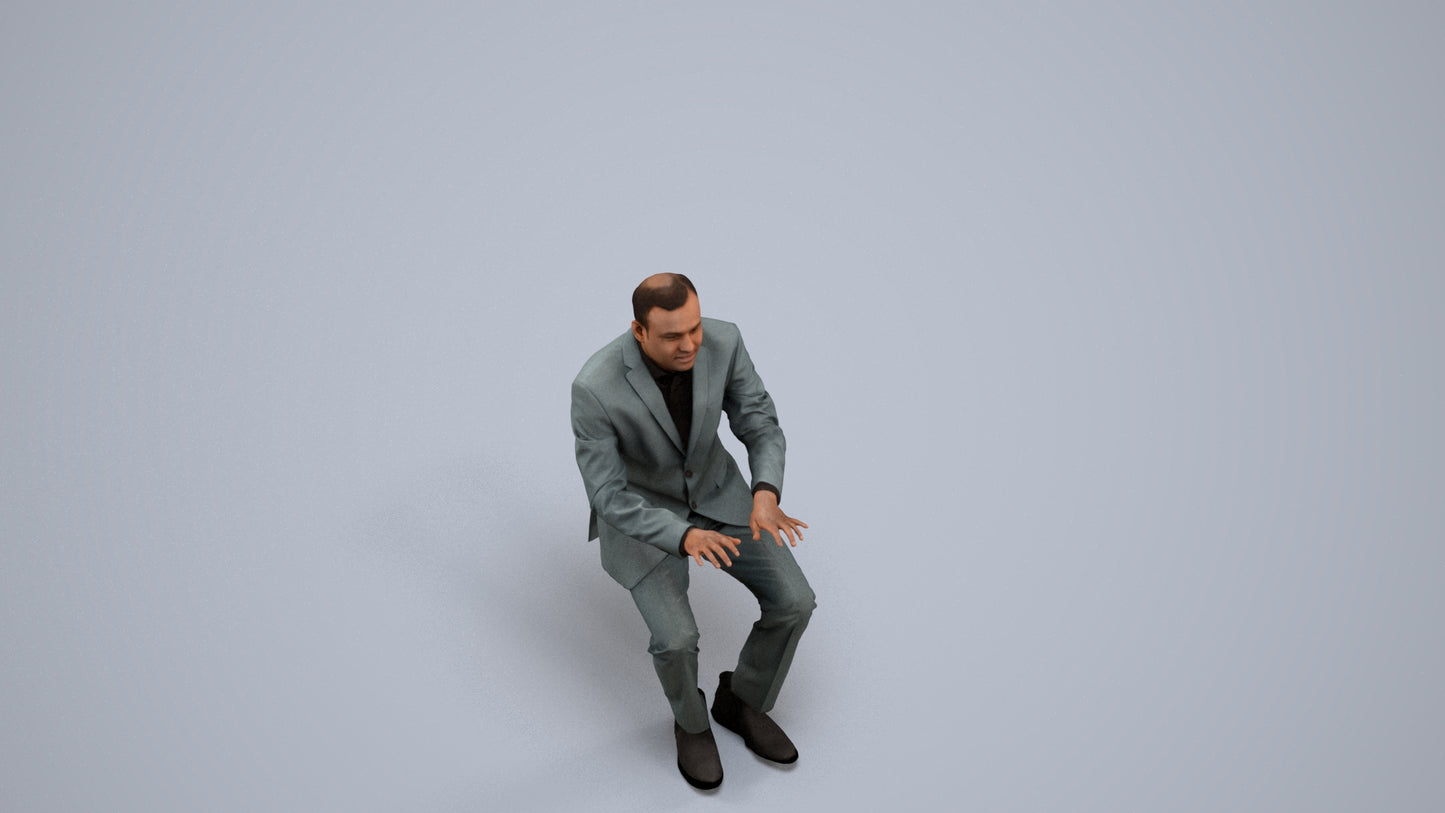realistic 3D people man business, render-ready for V-Ray and Corona, FBX OBJ, back view render