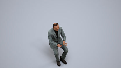 realistic 3D people man business, render-ready for V-Ray and Corona, FBX OBJ, back view render