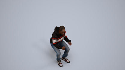 3D people model boy casual kids, scanned human for 3ds Max rendering, back view render