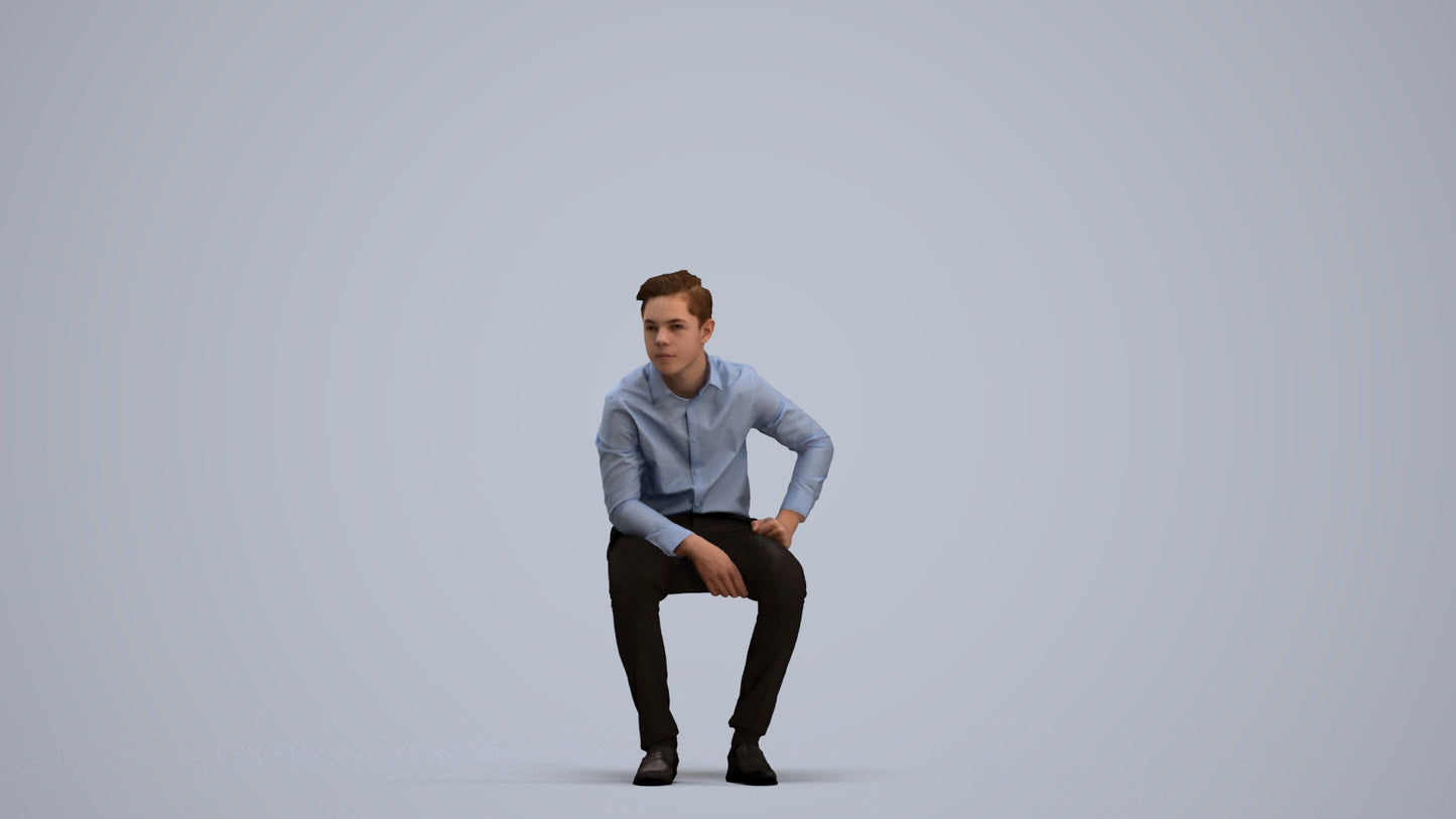 3D scanned boy kids, photorealistic archviz people for Enscape and SketchUp, standing pose render