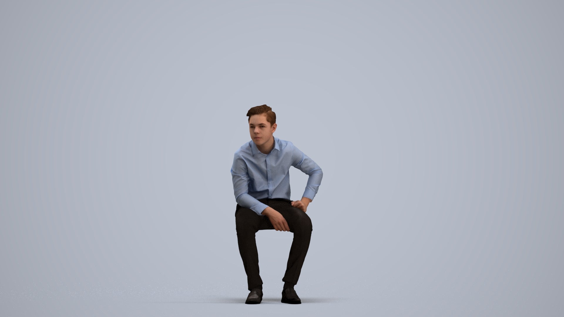 3D scanned boy kids, photorealistic archviz people for Enscape and SketchUp, standing pose render