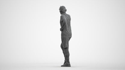 3D human model man sport, photogrammetry scanned person for archviz, wireframe front view