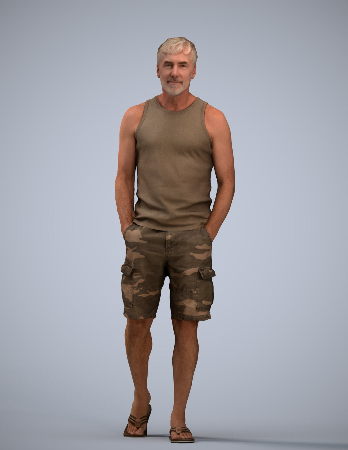 3D human model man casual walking, photogrammetry scanned person for archviz