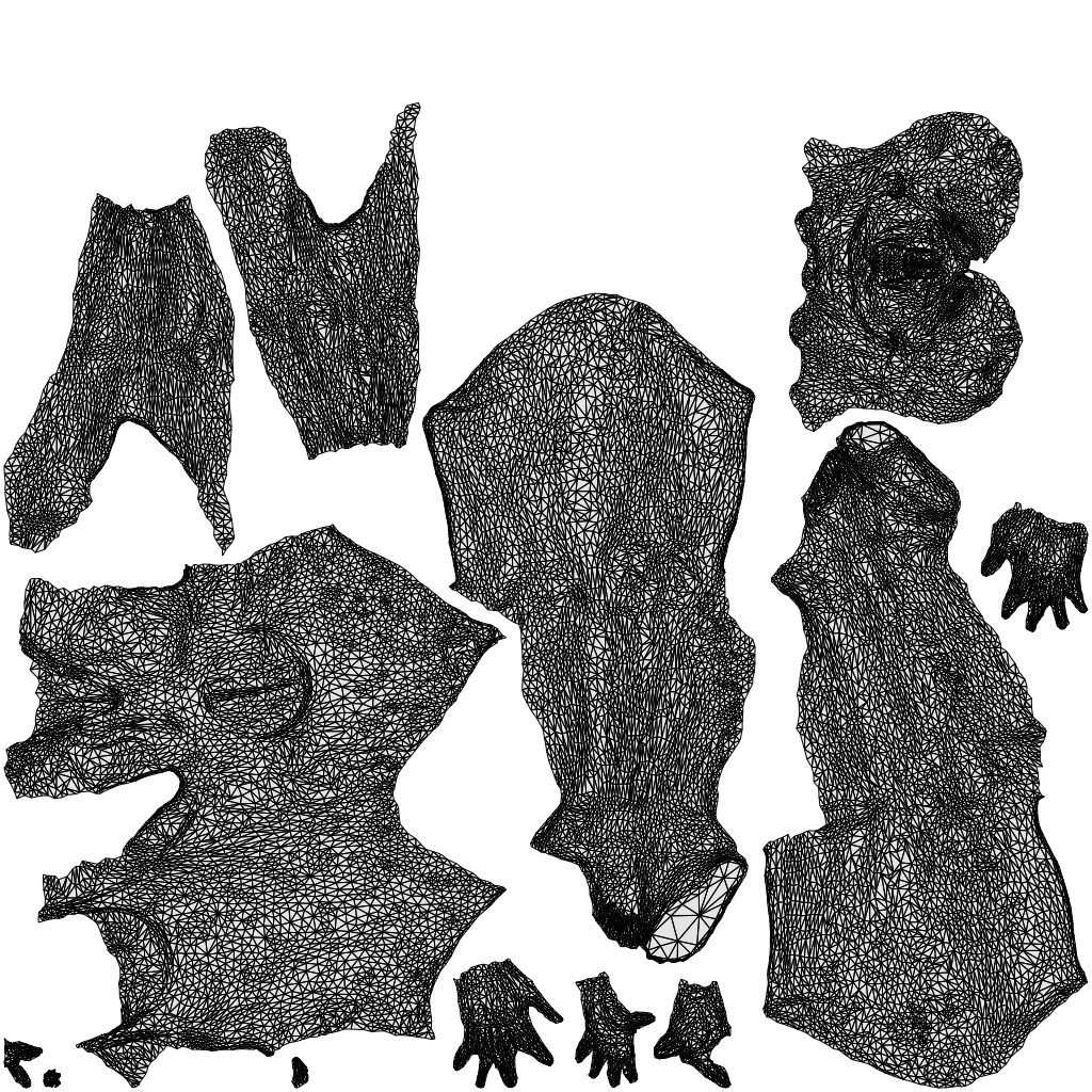 scanned 3D woman sport pool, photogrammetry people for Enscape and V-Ray, wireframe top-down view