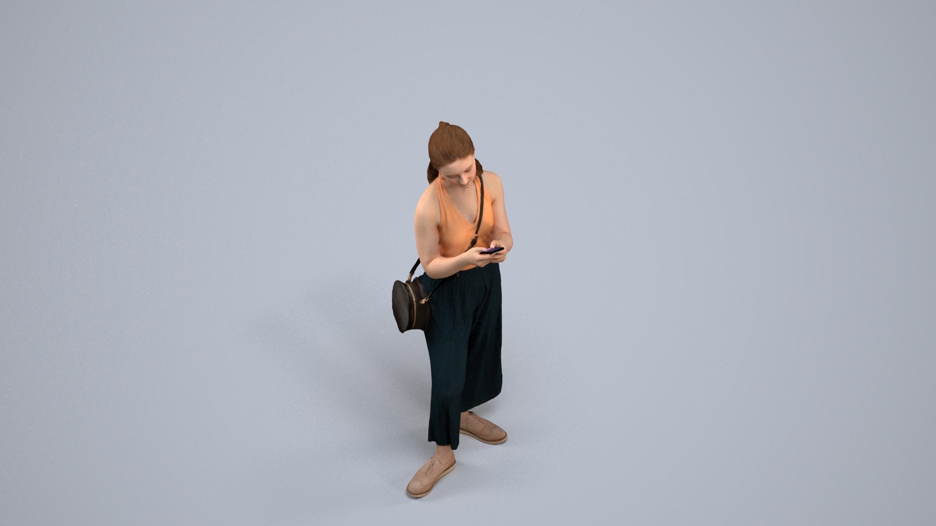 realistic 3D people girl casual kids, render-ready for V-Ray and Corona, FBX OBJ, back view render