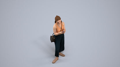 realistic 3D people girl casual kids, render-ready for V-Ray and Corona, FBX OBJ, back view render