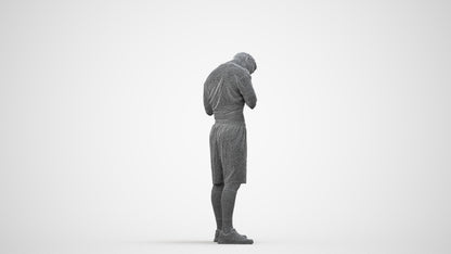 realistic 3D people man sport, render-ready for V-Ray and Corona, FBX OBJ, wireframe side view