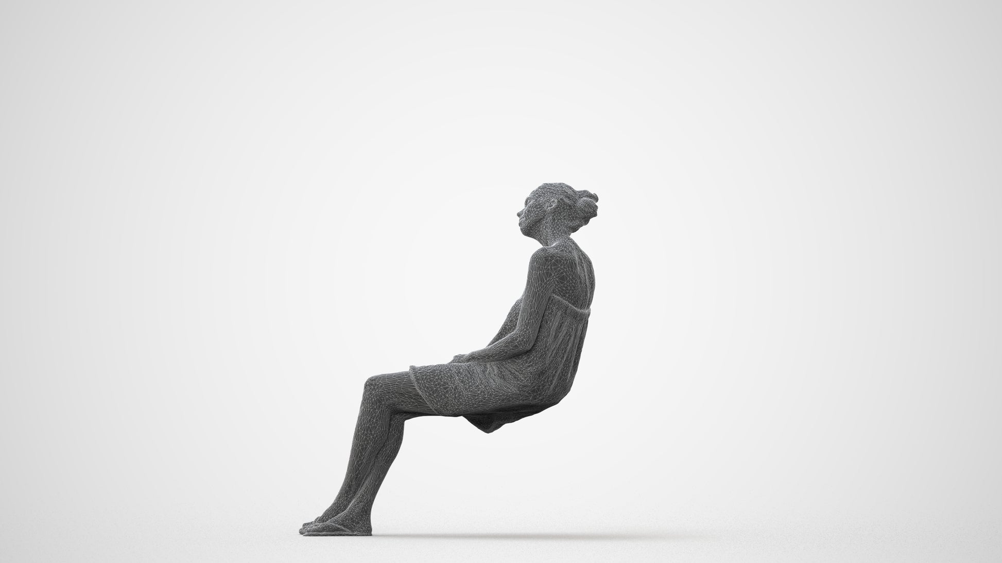 photogrammetry 3D woman casual bathroom, realistic human model archviz FBX, square thumbnail