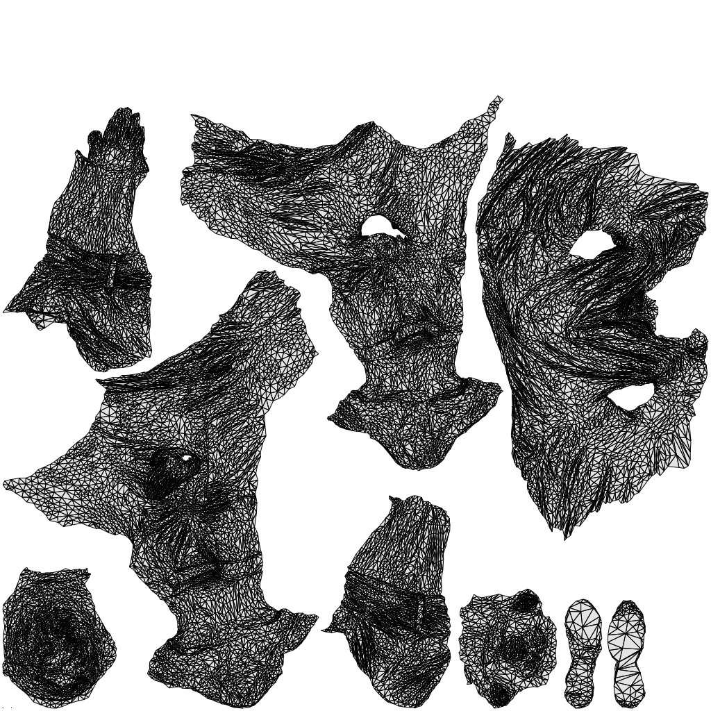 3D human model man casual sitting, photogrammetry scanned person for archviz, wireframe top-down view
