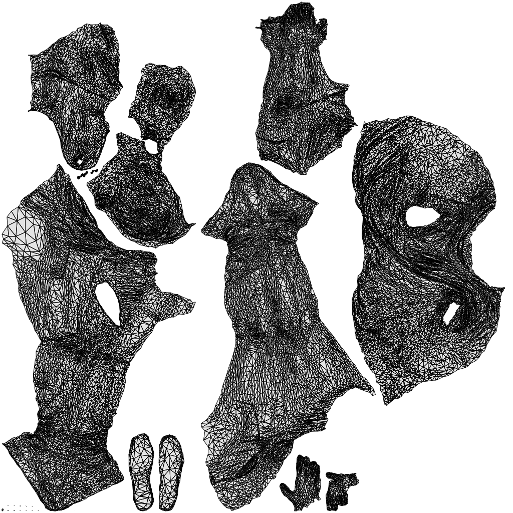 realistic 3D man casual sitting, scanned archviz people for Blender and 3ds Max, wireframe top-down view