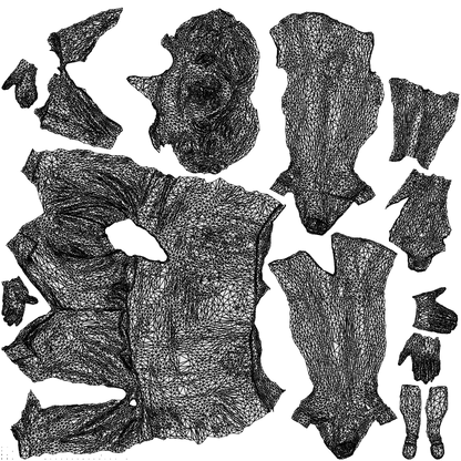 realistic 3D people woman casual standing, render-ready for V-Ray and Corona, FBX OBJ, wireframe top-down view