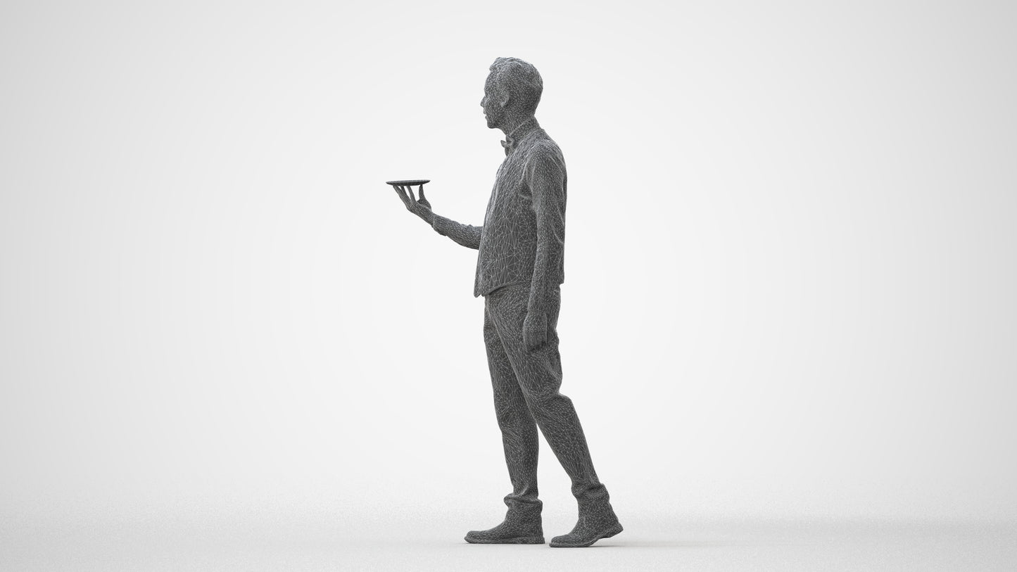 3D people model man hospitality, scanned human for 3ds Max rendering, square thumbnail