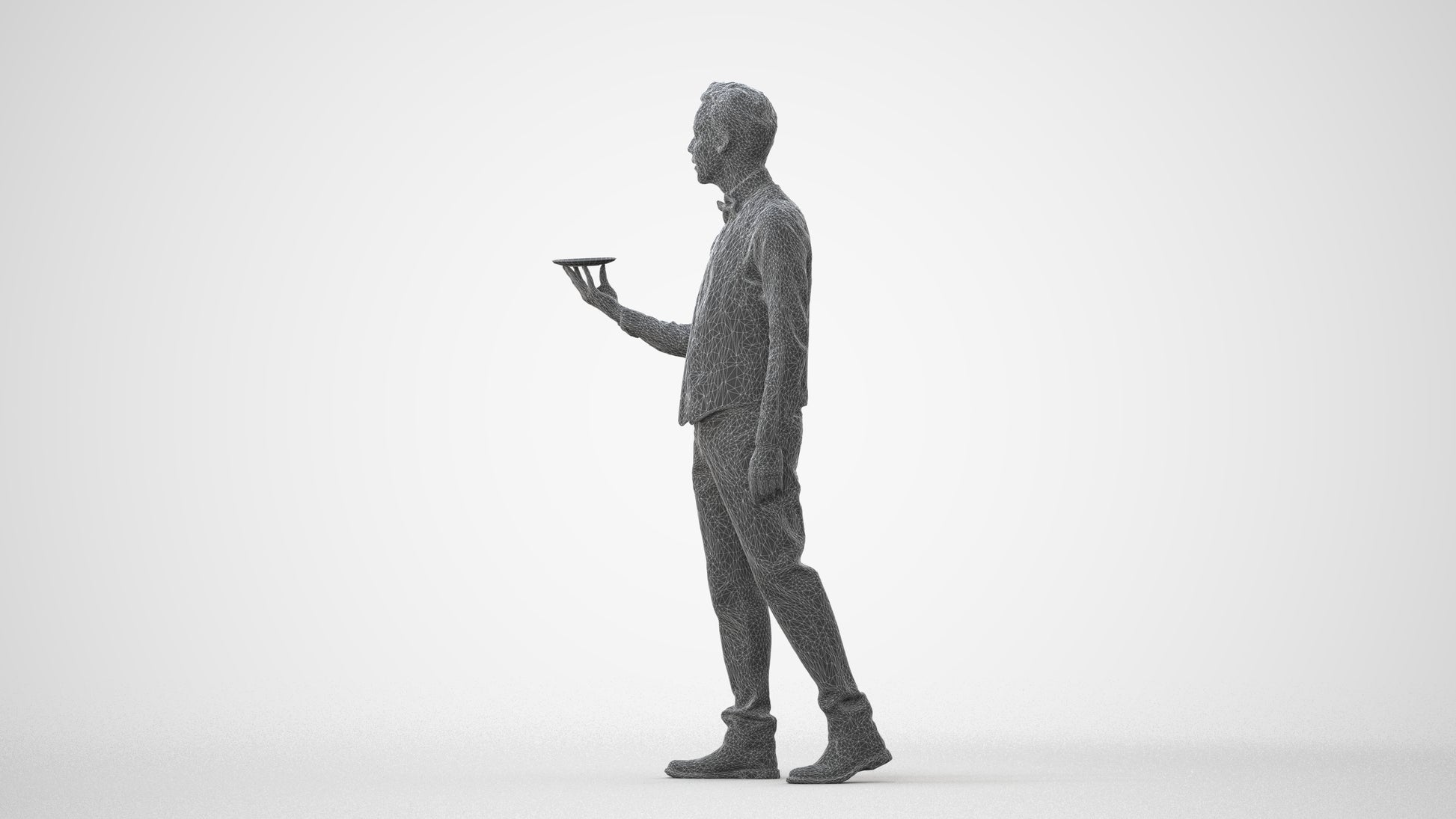 3D people model man hospitality, scanned human for 3ds Max rendering, square thumbnail