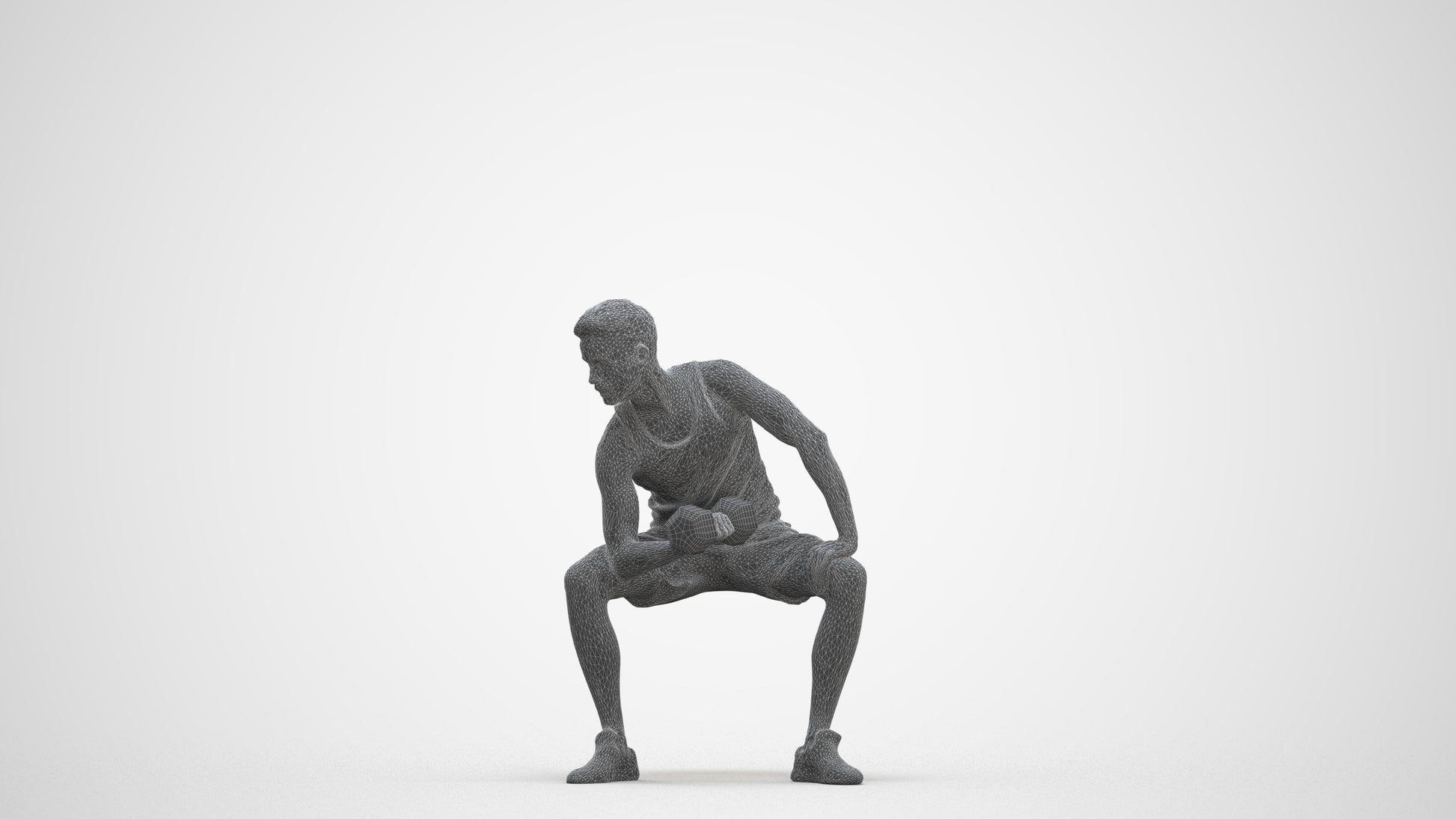 realistic 3D human man sport, archviz people FBX OBJ for Blender, three-quarter front view render