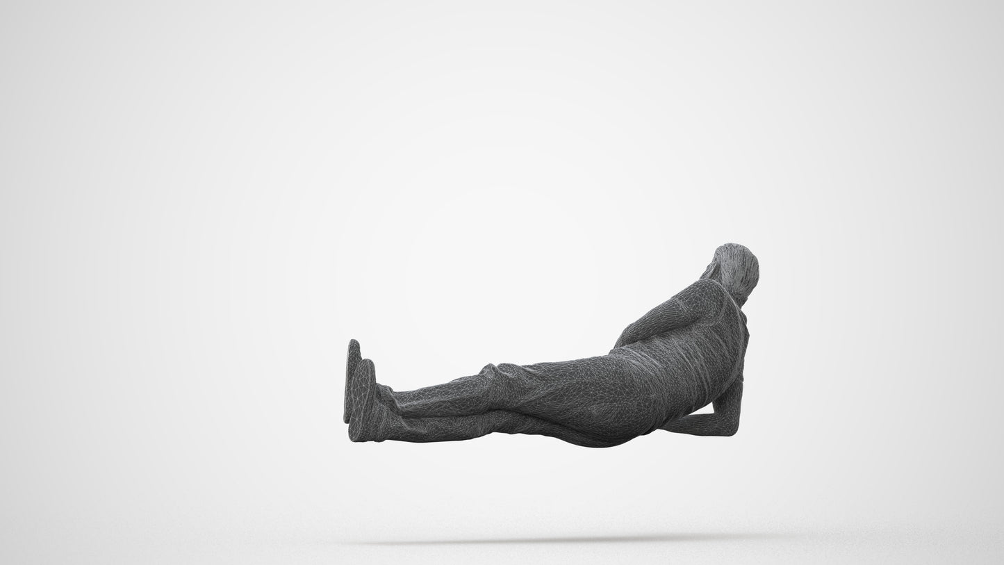 3D people model man casual sitting, scanned human for 3ds Max rendering, square thumbnail