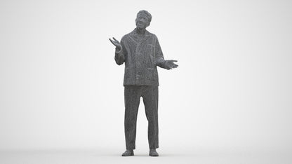 realistic 3D man casual standing, scanned archviz people for Blender and 3ds Max, three-quarter front view render