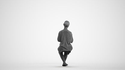 realistic 3D people girl casual kids, render-ready for V-Ray and Corona, FBX OBJ, wireframe front view