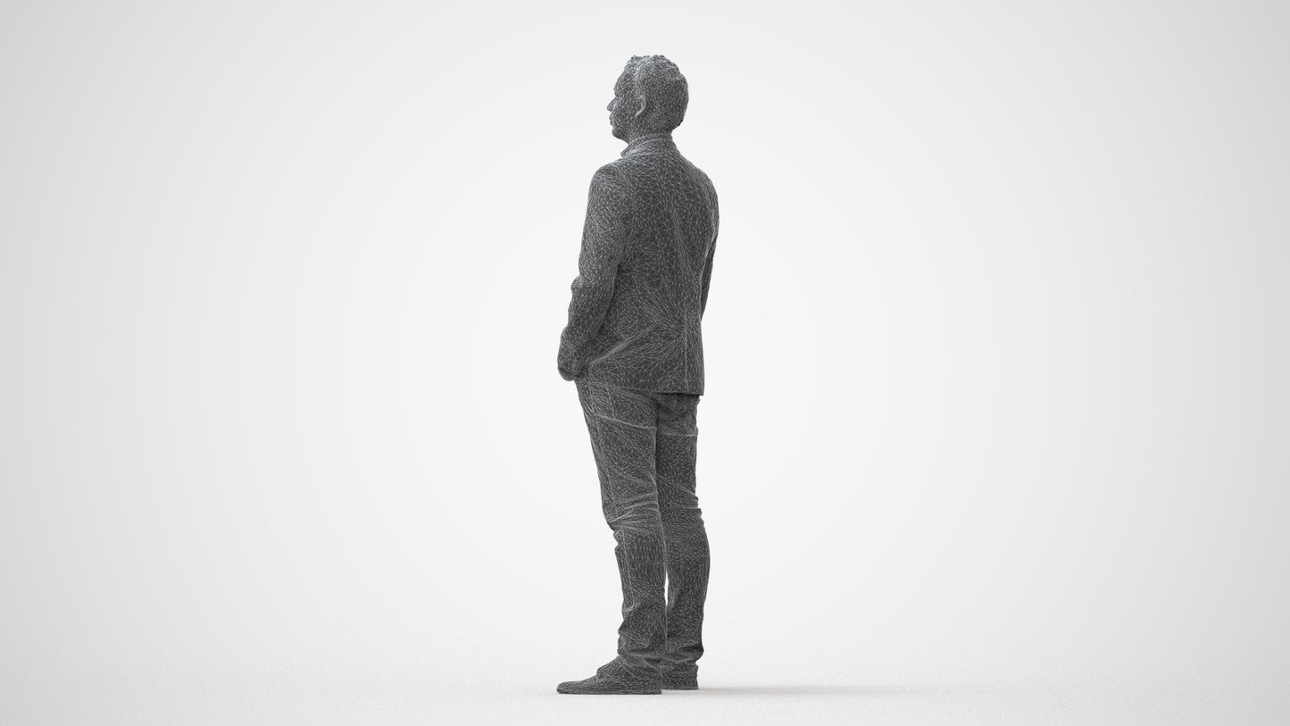3D people model man business, scanned human for 3ds Max rendering, square thumbnail
