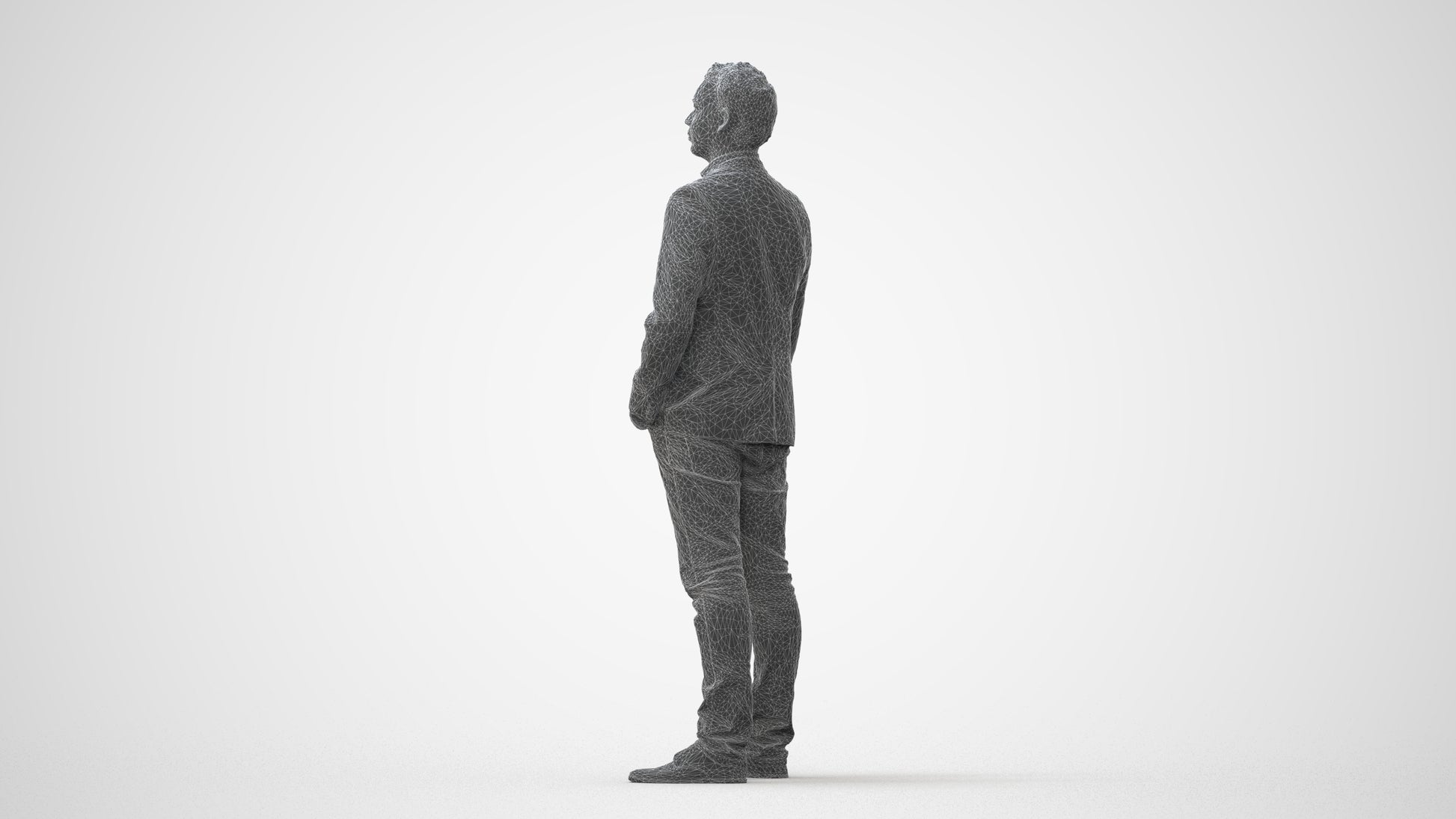 3D people model man business, scanned human for 3ds Max rendering, square thumbnail