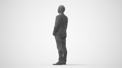 3D people model man business, scanned human for 3ds Max rendering, square thumbnail
