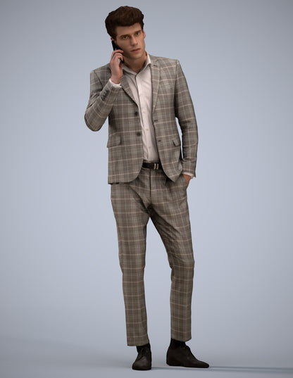 3D human model man business, photogrammetry scanned person for archviz