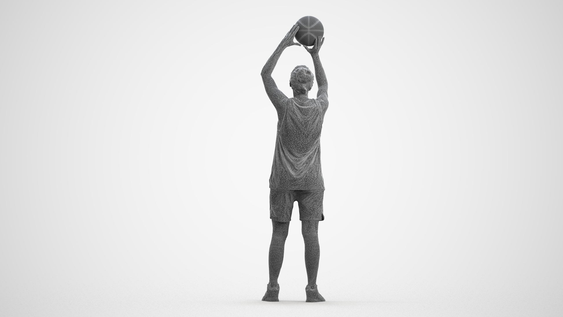 photogrammetry 3D woman sport, realistic human model archviz FBX, wireframe front view