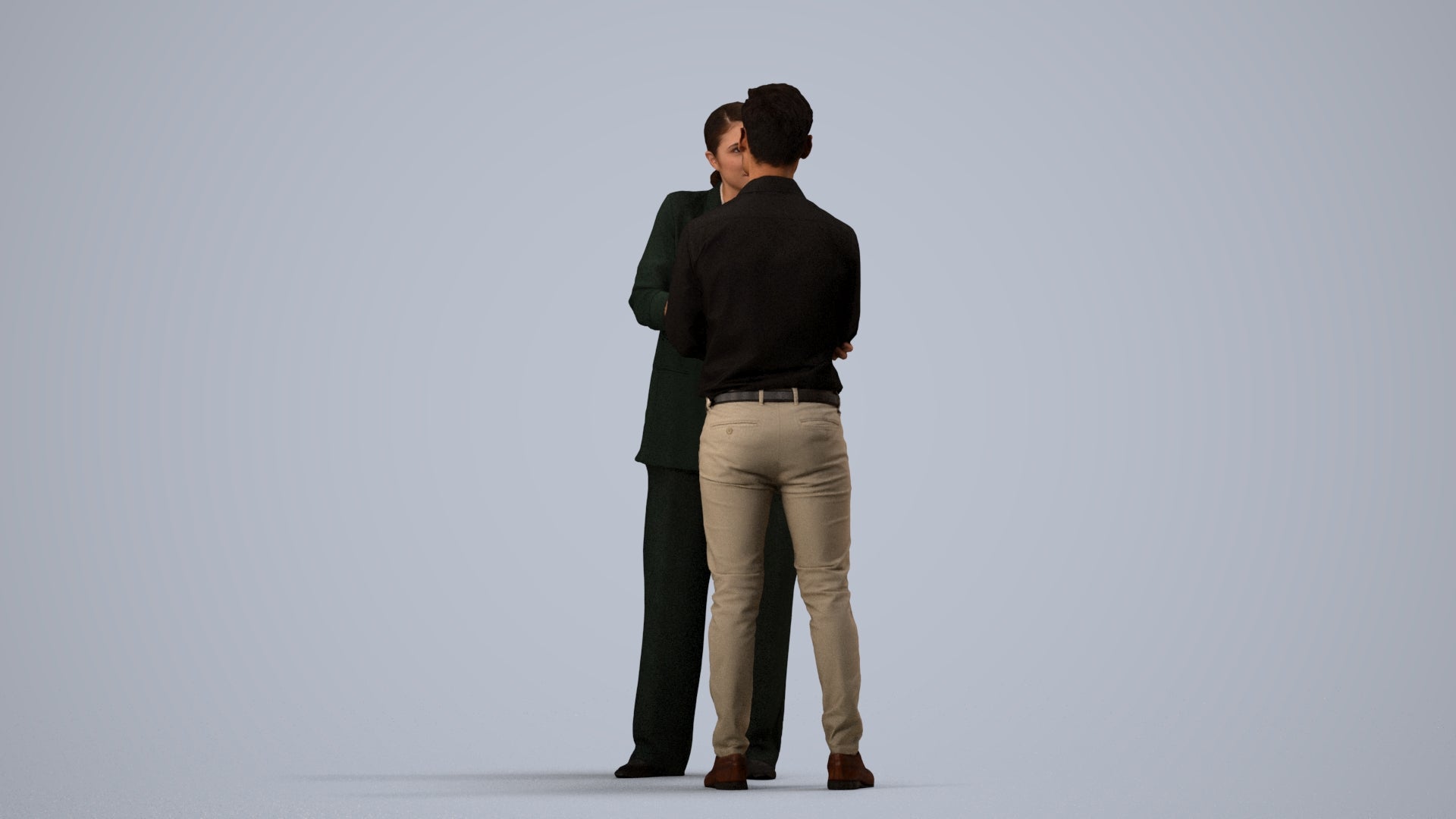 scanned 3D woman business, photogrammetry people for Enscape and V-Ray, side view render