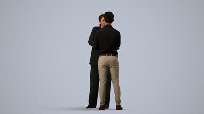 scanned 3D woman business, photogrammetry people for Enscape and V-Ray, side view render