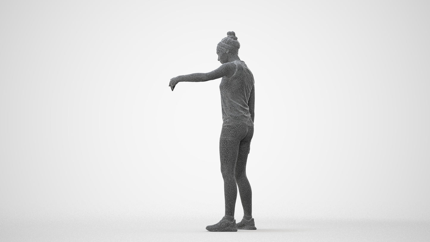 realistic 3D human girl sport, archviz people FBX OBJ for Blender, square thumbnail