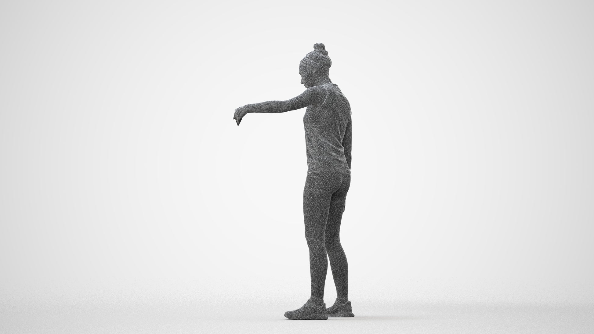realistic 3D human girl sport, archviz people FBX OBJ for Blender, square thumbnail