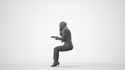 3D human model woman business, photogrammetry scanned person for archviz, square thumbnail