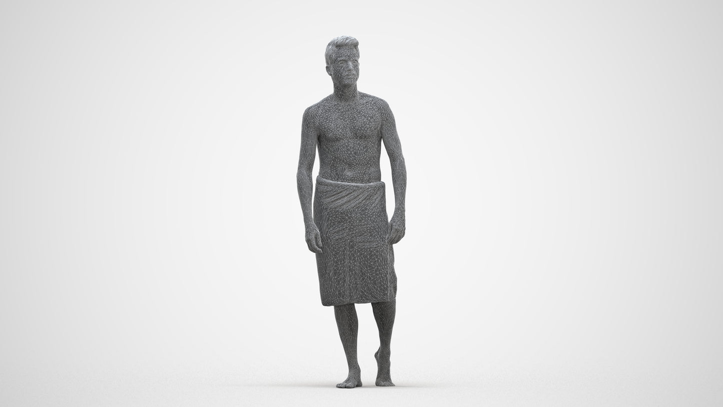 photogrammetry 3D man sport, realistic human model archviz FBX, three-quarter front view render
