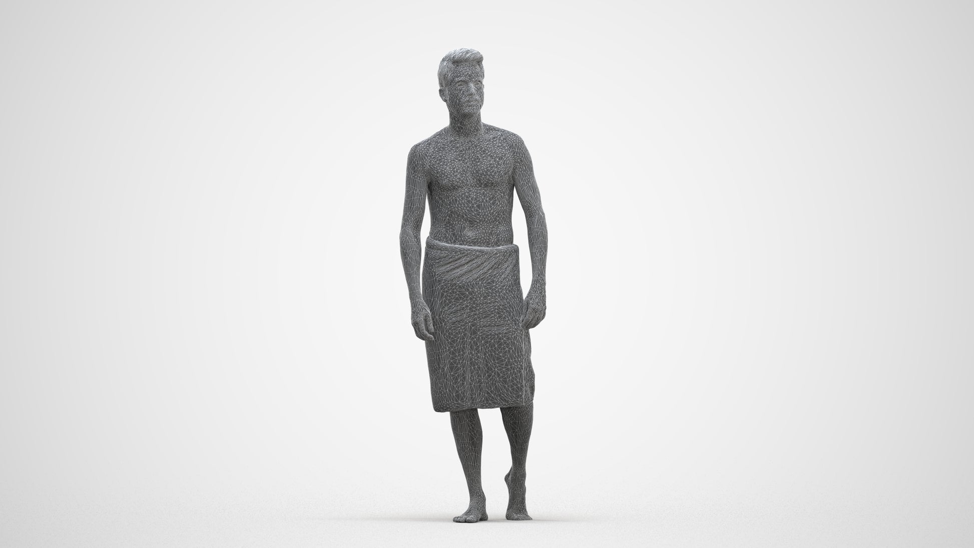 photogrammetry 3D man sport, realistic human model archviz FBX, three-quarter front view render