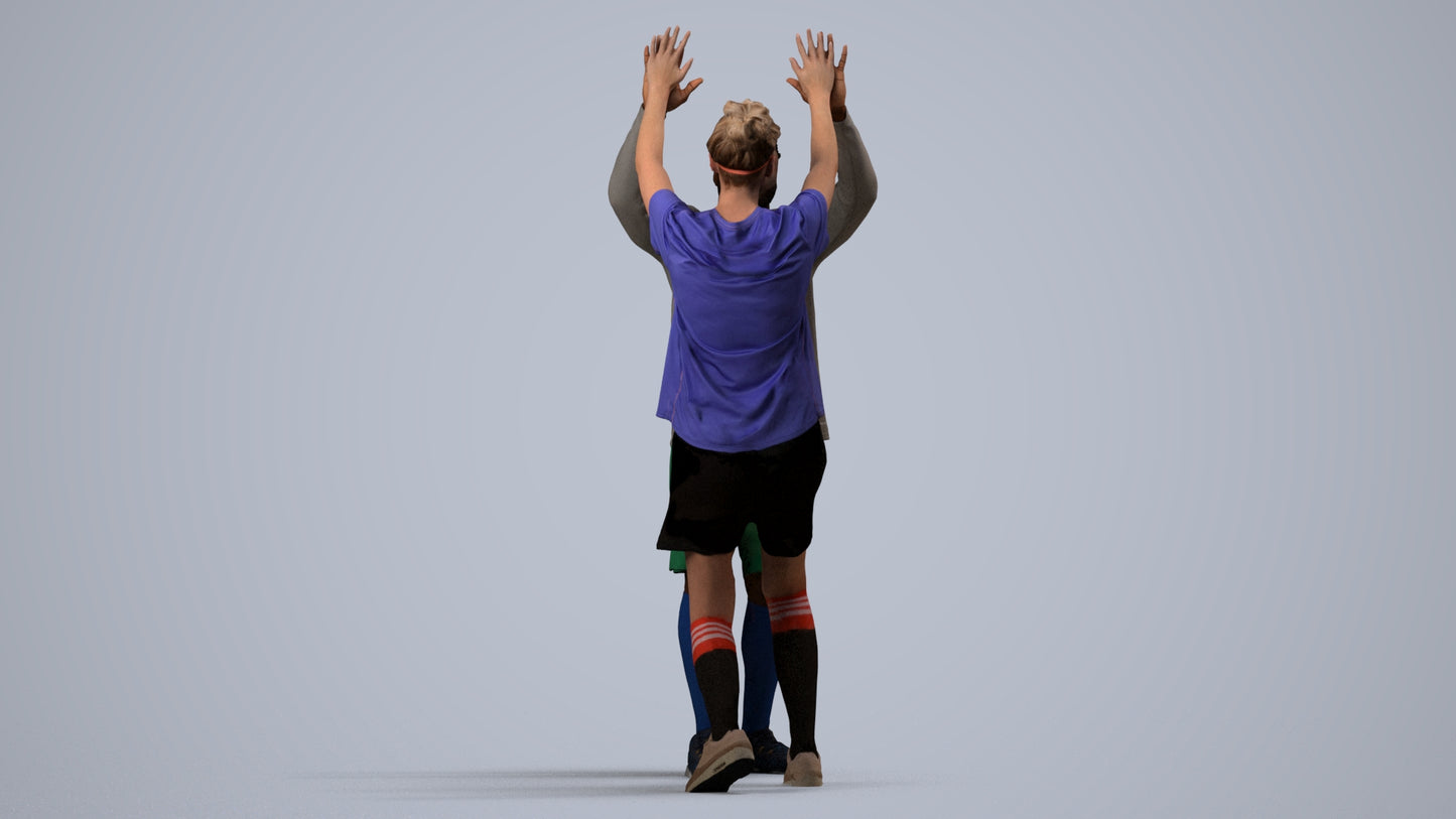realistic 3D human woman sport, archviz people FBX OBJ for Blender, side view render