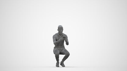 realistic 3D man casual sitting, scanned archviz people for Blender and 3ds Max, wireframe back view