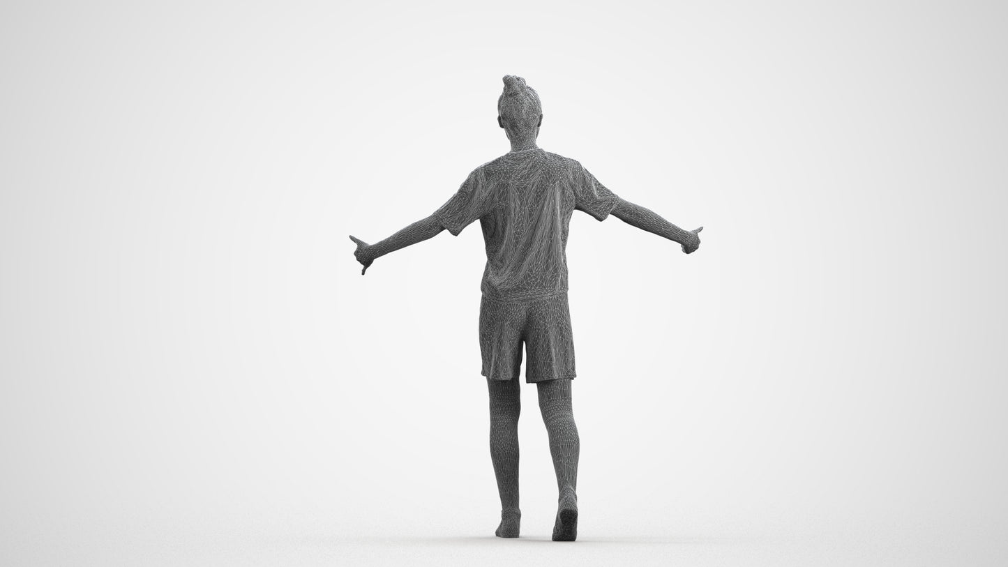realistic 3D girl sport, scanned archviz people for Blender and 3ds Max, wireframe front view