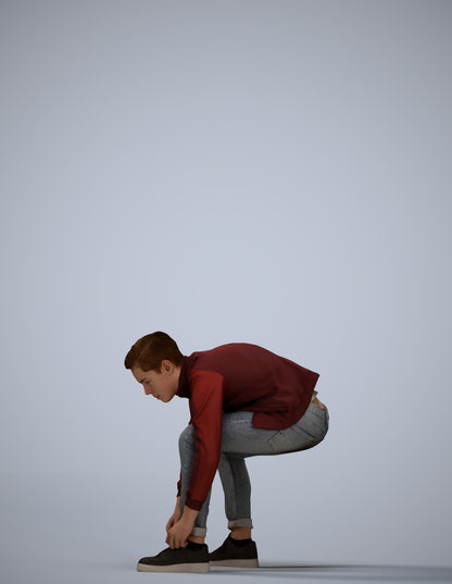 3D scanned boy kids casual, photorealistic archviz people for Enscape and SketchUp