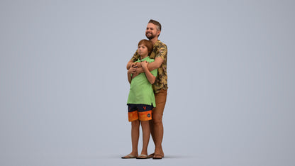3D people model boy standing, scanned human for 3ds Max rendering, standing pose render