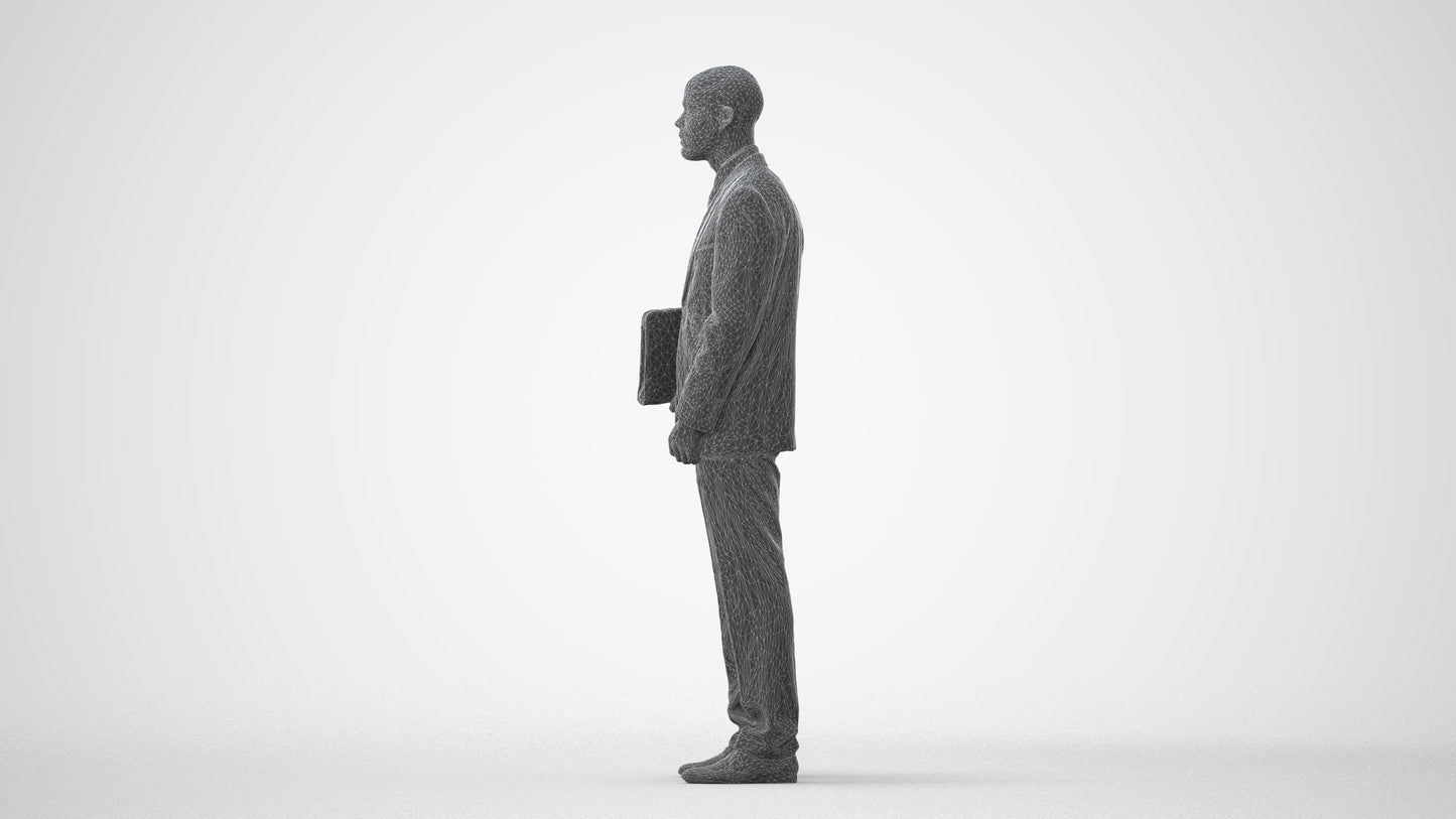 scanned 3D man business, photogrammetry people for Enscape and V-Ray, square thumbnail