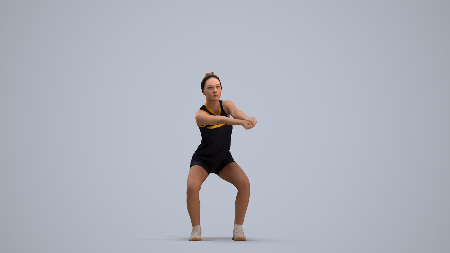 realistic 3D people girl sport, render-ready for V-Ray and Corona, FBX OBJ, standing pose render