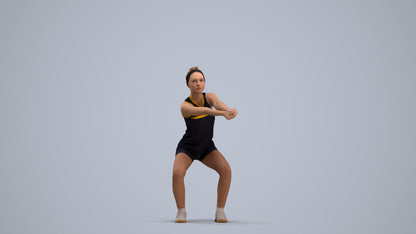realistic 3D people girl sport, render-ready for V-Ray and Corona, FBX OBJ, standing pose render