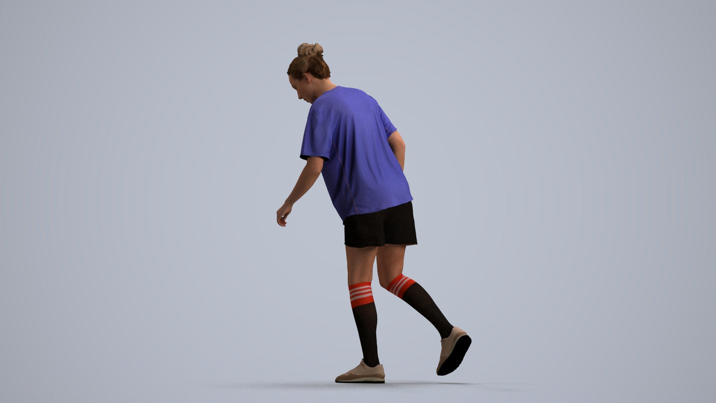 scanned 3D woman sport, photogrammetry people for Enscape and V-Ray, front view render