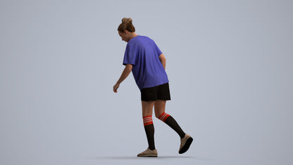 scanned 3D woman sport, photogrammetry people for Enscape and V-Ray, front view render