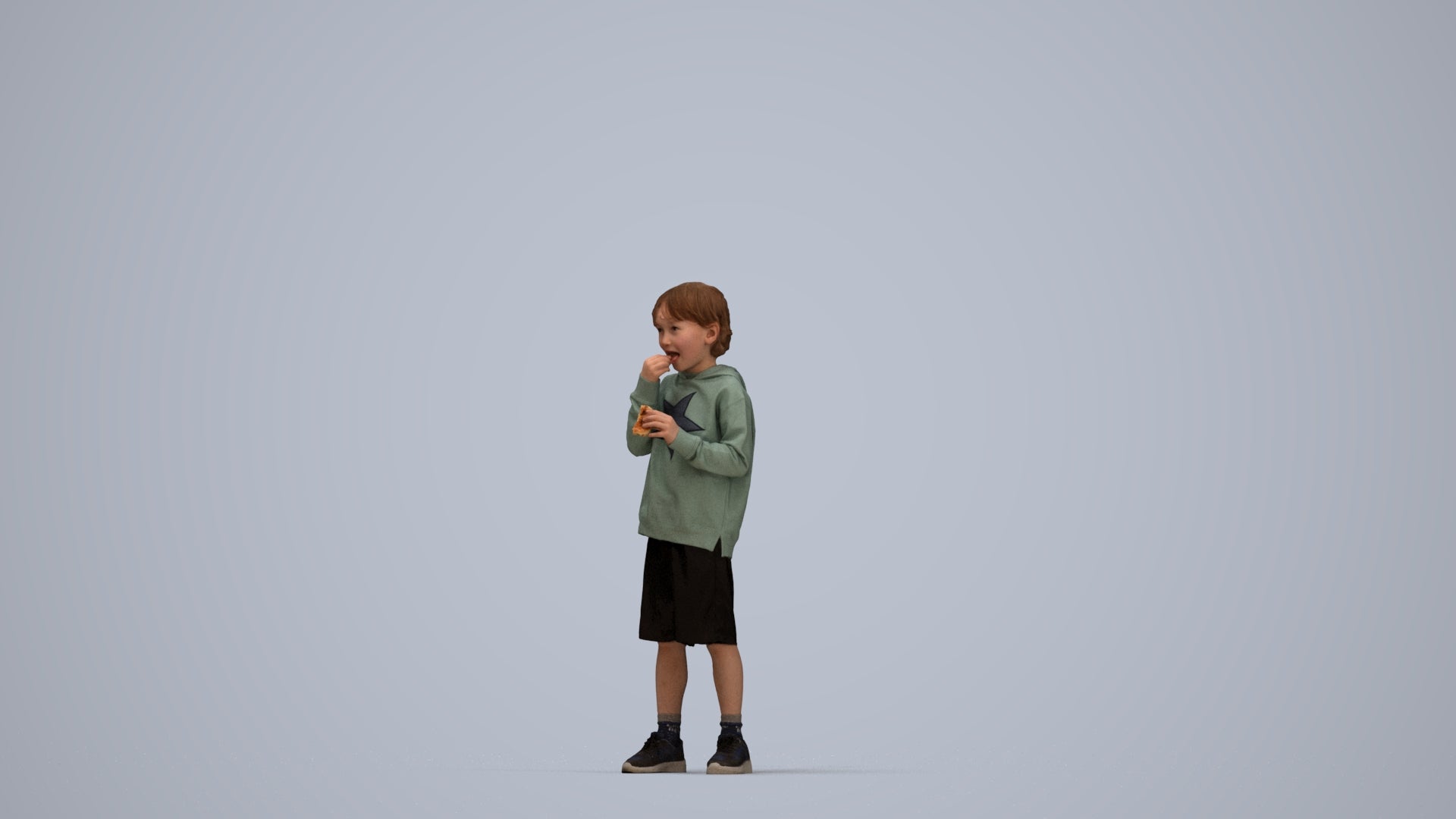 3D scanned boy kids casual, photorealistic archviz people for Enscape and SketchUp, top-down view render